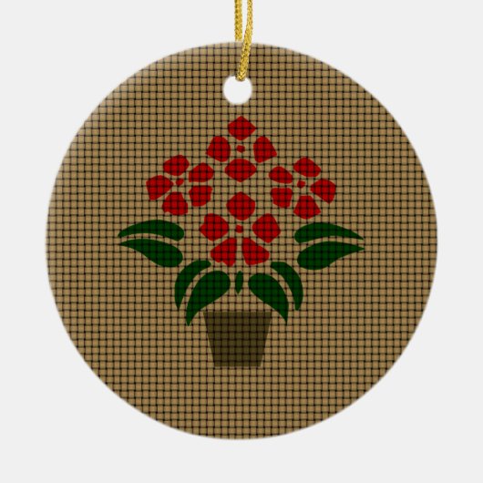 Woven Poinsetta Keramikornament (Vorne)