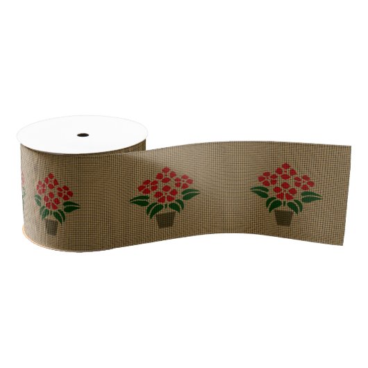 Woven Poinsetta Ripsband (Spule)
