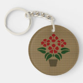 Woven Poinsetta Schlüsselanhänger (Vorderseite)