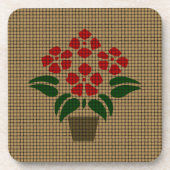 Woven Poinsetta Untersetzer (Vorderseite)