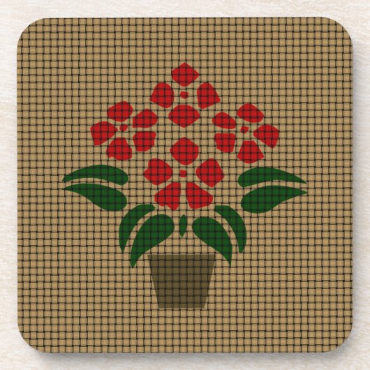 Woven Poinsetta Untersetzer (Vorderseite)