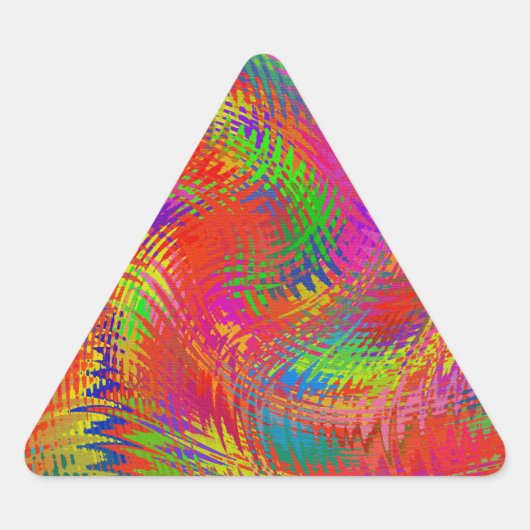 Woven Rainbow Dreieckiger Aufkleber (Vorderseite)