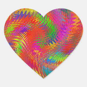 Woven Rainbow Herz-Aufkleber