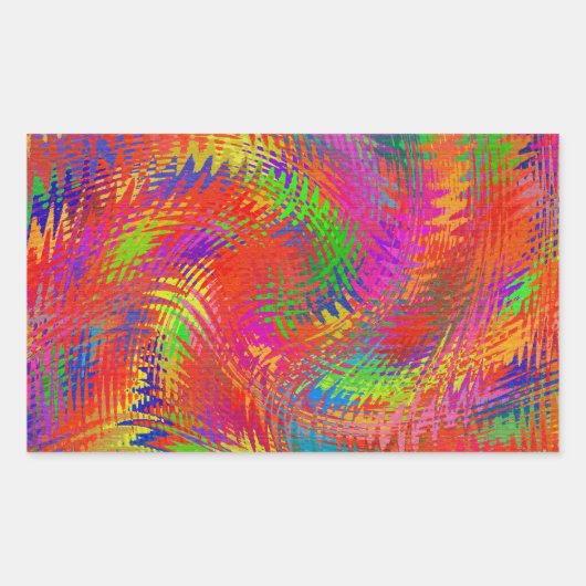 Woven Rainbow Rechteckiger Aufkleber (Vorderseite)
