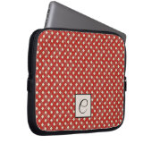 Woven Red Rattan auf Custom Cream mit Monogram Laptopschutzhülle (Vorne Rechts)