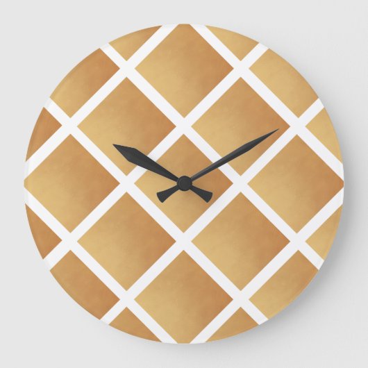 Woven Shades of Brown Große Wanduhr (Vorderseite)