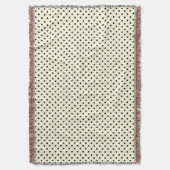 Woven Throw Blanket Dots Black Cream Decke (Vorderseite Vertikal)