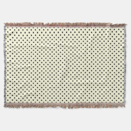 Woven Throw Blanket Dots Black Cream Decke