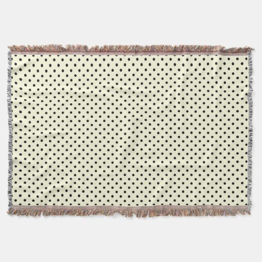 Woven Throw Blanket Dots Black Cream Decke (Vorderseite)