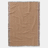 Woven Throw Blanket Dots Dunkelbraune Creme Decke (Vorderseite Vertikal)