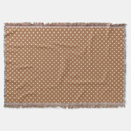 Woven Throw Blanket Dots Dunkelbraune Creme Decke