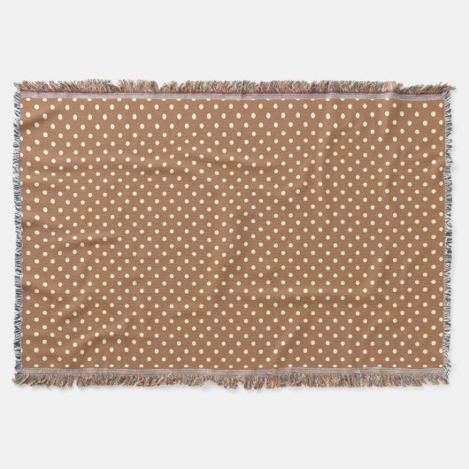 Woven Throw Blanket Dots Dunkelbraune Creme Decke (Vorderseite)
