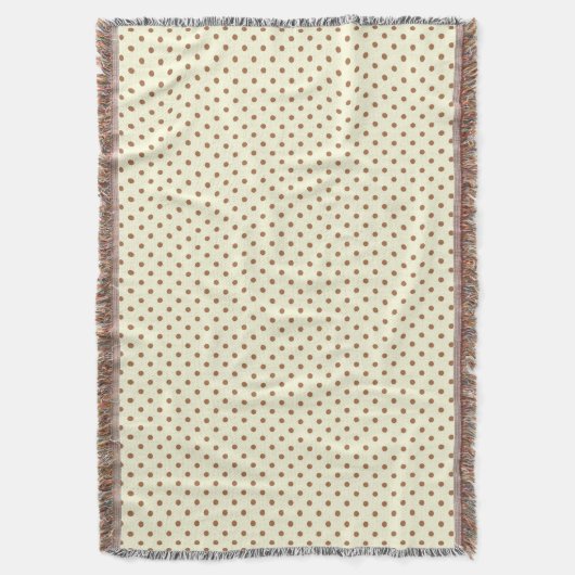 Woven Throw Blanket Dots Dunkelbraune Creme Decke (Vorderseite Vertikal)