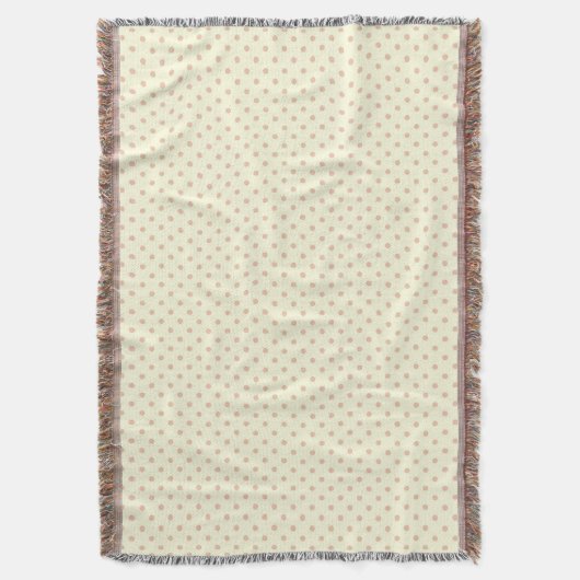 Woven Throw Blanket Dots Light Brown Creme Decke (Vorderseite Vertikal)