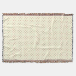 Woven Throw Blanket Dots Light Brown Creme Decke