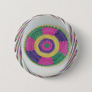 Woven Whirl Art Print Button