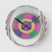 Woven Whirl Art Print Runde Wanduhr (Vorderseite)