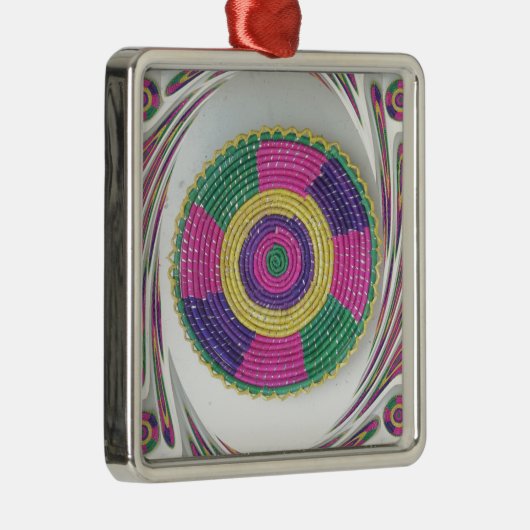 Woven Whirl Art Print Silbernes Ornament (Rechts)