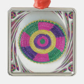 Woven Whirl Art Print Silbernes Ornament (Vorne)