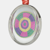 Woven Whirl Art Print Silbernes Ornament (Links)
