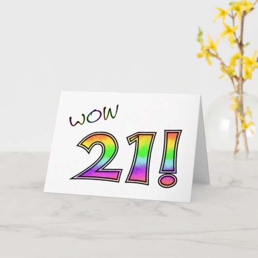 WOW 21. GEBURTSTAG KARTE (Gelbe Blume)