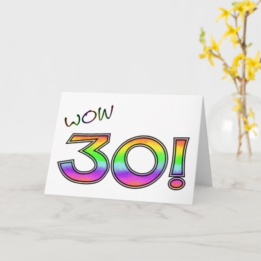 WOW 30. GEBURTSTAG KARTE (Gelbe Blume)