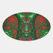 ~ Wow 3D! MERRY CHRISTMAS ~ Ovaler Aufkleber (Vorderseite)