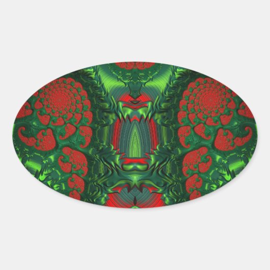 ~ Wow 3D! MERRY CHRISTMAS ~ Ovaler Aufkleber (Vorderseite)