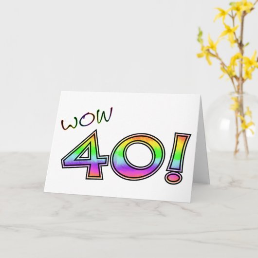 WOW 40. GEBURTSTAG KARTE (Gelbe Blume)