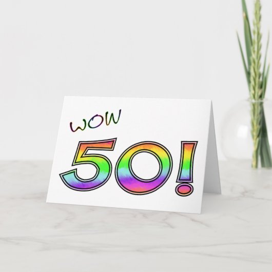 WOW 50. GEBURTSTAG KARTE (Vorderseite)