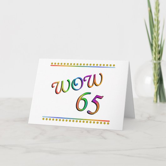 WOW 65. Geburtstag - Funny Card Karte (Vorderseite)