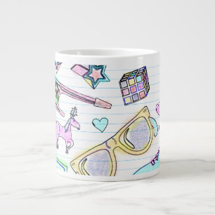 Wow Achtzigers Coloring Book Doodle Fun Jumbo-Tasse