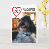 **WOW** AND **WHOO WHO** YOUR **70th**BIRTHDAY Karte (Gelbe Blume)