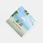 Wow...Ausziehen, Relaxing beach scene, Serviette (Ecke)