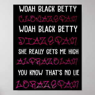 Wow Black Betty Clonazepam Wow Black Betty Diazepa Poster