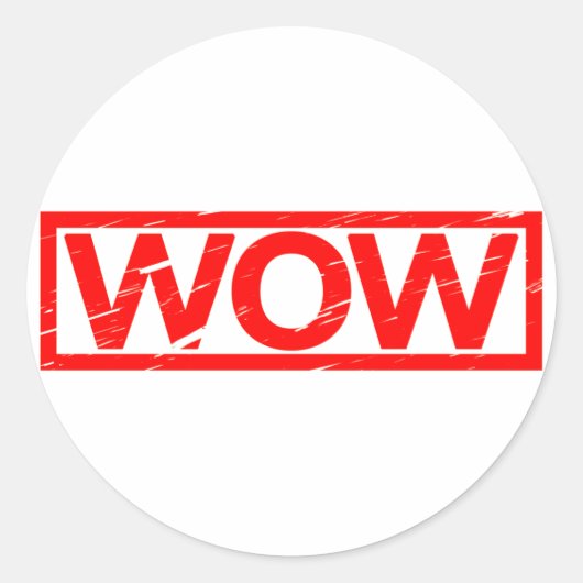 Wow-Briefmarke Runder Aufkleber (Vorderseite)