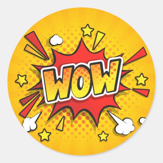 WOW Comic Book Pop Art Sticker (Vorderseite)