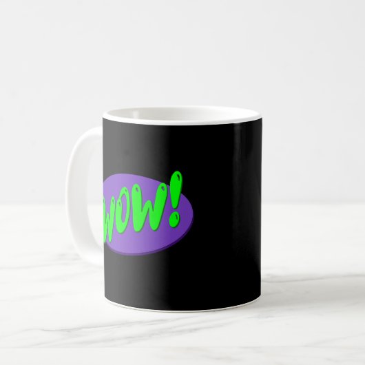 "Wow!" Comic Book Style Text Kaffeetasse (Vorderseite Links)