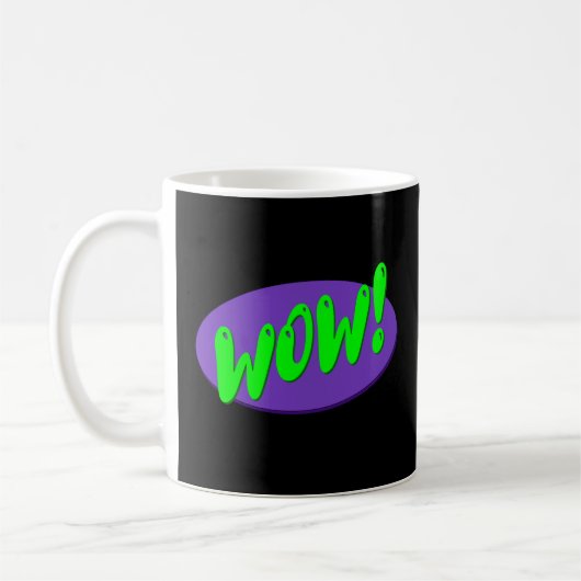 "Wow!" Comic Book Style Text Kaffeetasse (Links)