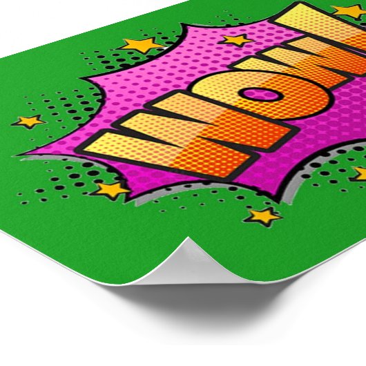 Wow Comic Sound Effect Poster (Ecke)