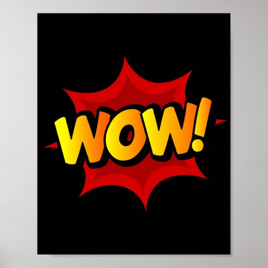 Wow! Dynamische Pop Art Comic Ausrufung Poster (Vorne)