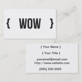 Wow - Eingeklammert - Schwarzweiss Visitenkarte (Vorne/Hinten)