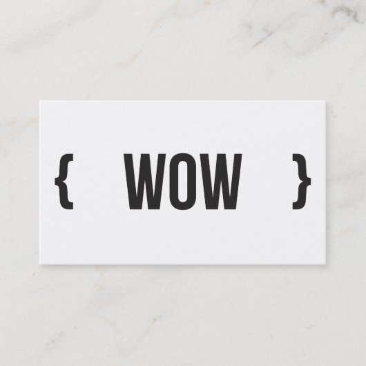 Wow - Eingeklammert - Schwarzweiss Visitenkarte (Vorderseite)