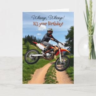 Wow, es ist dein Geburtstag   Motocross Themed Karte