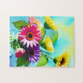 Wow-Faktor. Vase und Blume. Lebhafte Farben Puzzle (Horizontal)