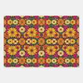 Wow! Farbige und helle Blumenelemente. Geschenkpapier Set (Vorderseite 3)