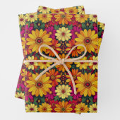 Wow! Farbige und helle Blumenelemente. Geschenkpapier Set (Beispiel)