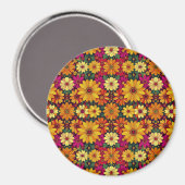 Wow! Farbige und helle Blumenelemente. Magnet (Vorderseite/Rückseite)