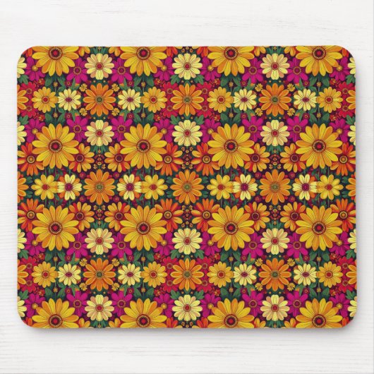 Wow! Farbige und helle Blumenelemente. Mousepad (Vorne)