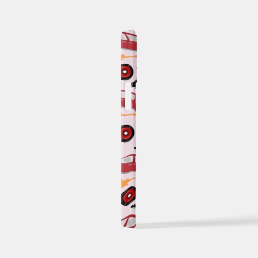 Wow Fun Pink Fifties Flashback Retro Muster iPhone Hülle (Rechte Seite)